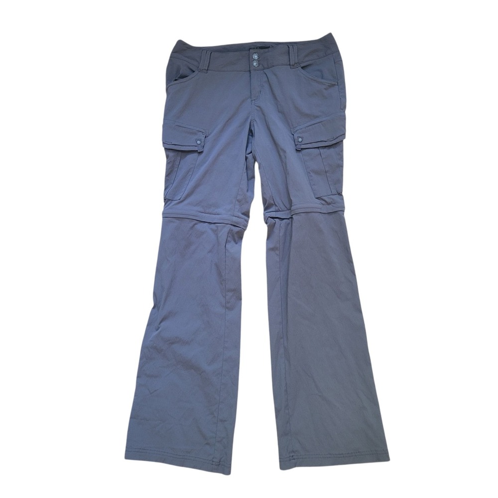 Womens PrAna Cargo Travel Nylon Pant Hiking Gray Roll-Up‎ 6